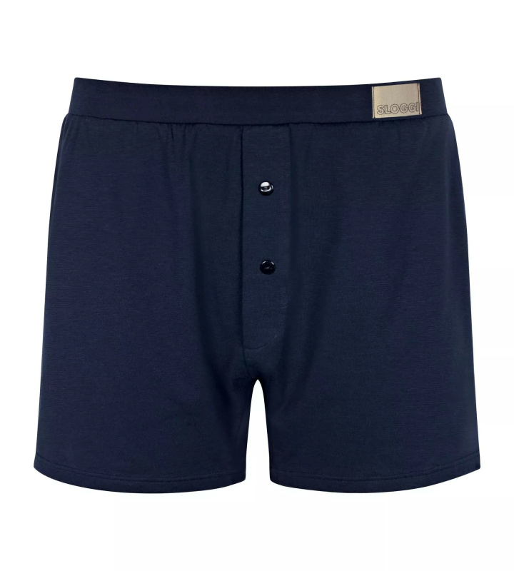 Pánské trenýrky GO Natural Boxer Short - Sloggi tm.modrá (6013) 000M