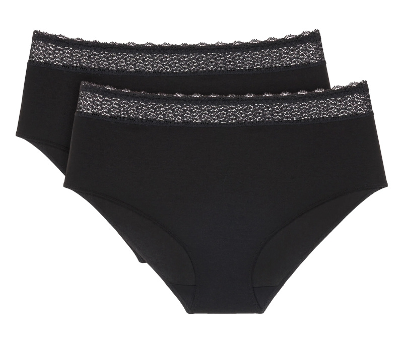 Kalhotky Triumph 10214887 Feel of Modal Midi 2-pack Barva: Černá, Velikost: S