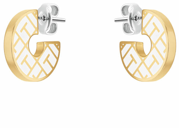 Tommy Hilfiger Netradiční pozlacené kruhové náušnice 2780485