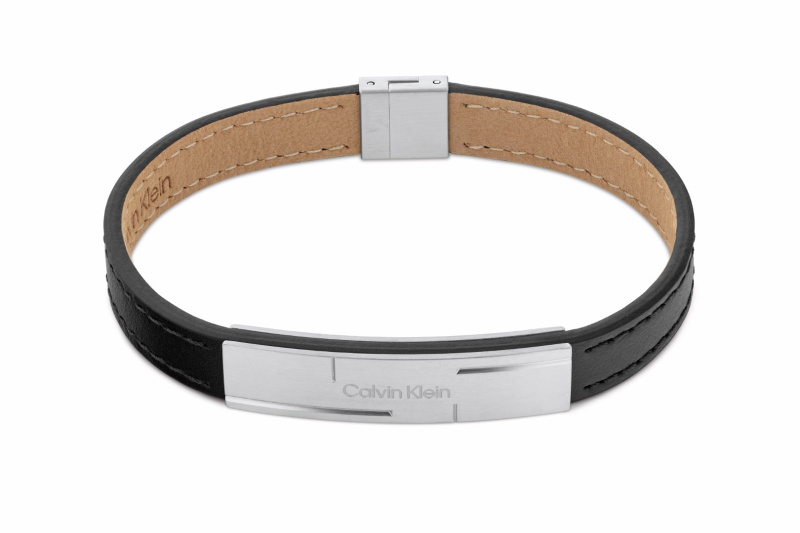 Calvin Klein Pánský kožený náramek Grid Family 35000056