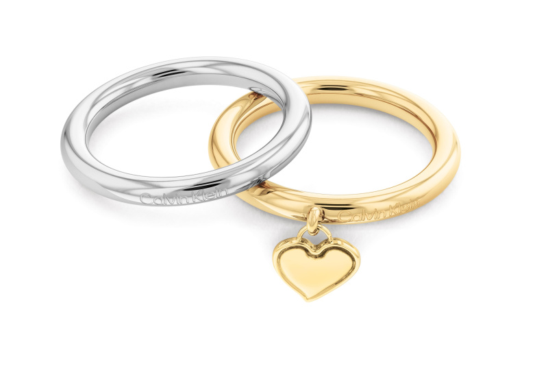 Calvin Klein Bicolor souprava ocelových prstenů Captivate 35000326 56 mm