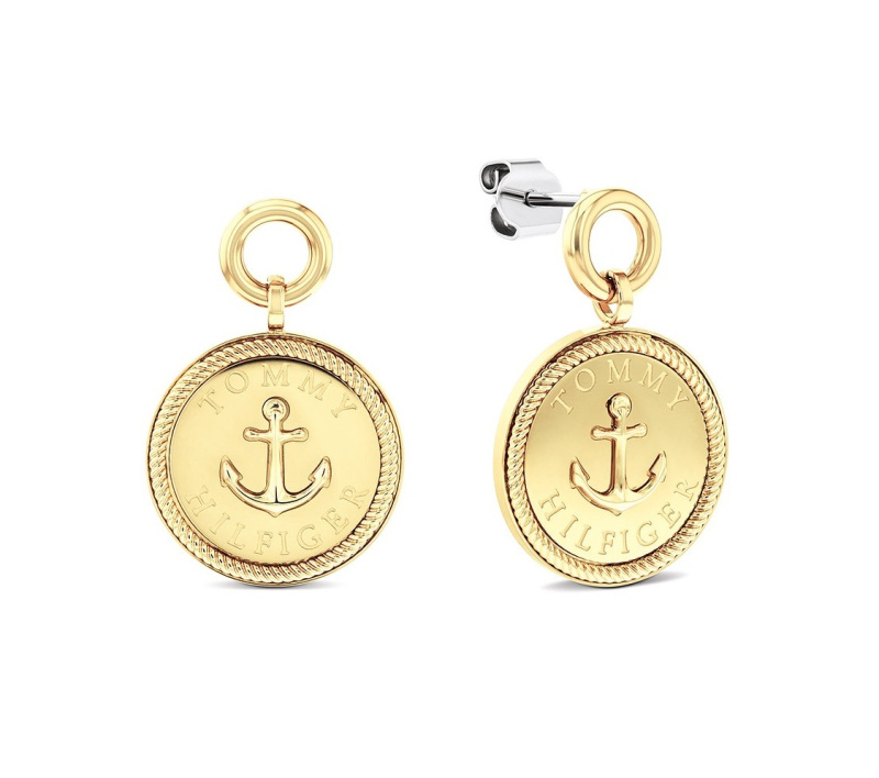 Tommy Hilfiger Moderní pozlacené náušnice Nautical Charms 2781032