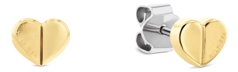 Tommy Hilfiger Pozlacené srdíčkové náušnice Essential 2781037