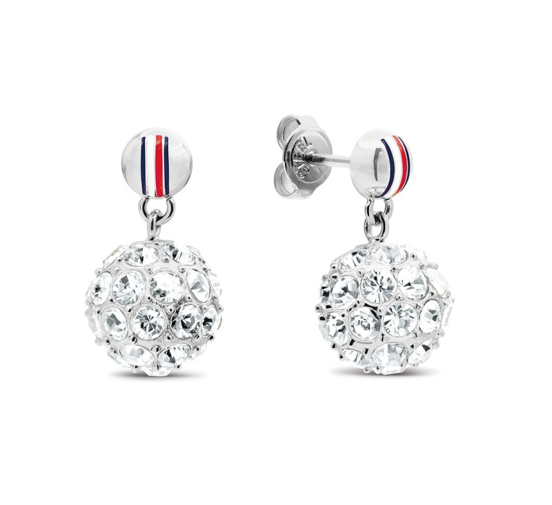 Tommy Hilfiger Elegantní ocelové náušnice s krystaly 2781078