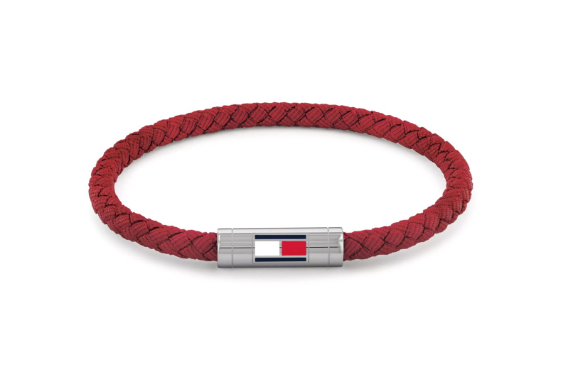 Tommy Hilfiger Červený nylonový proplétaný náramek Adjustable Barrel 2790739