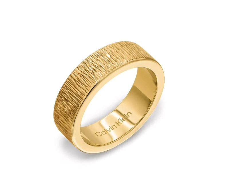 Calvin Klein Pozlacený prsten pro ženy Sophisticated Texture 35001024 58 mm