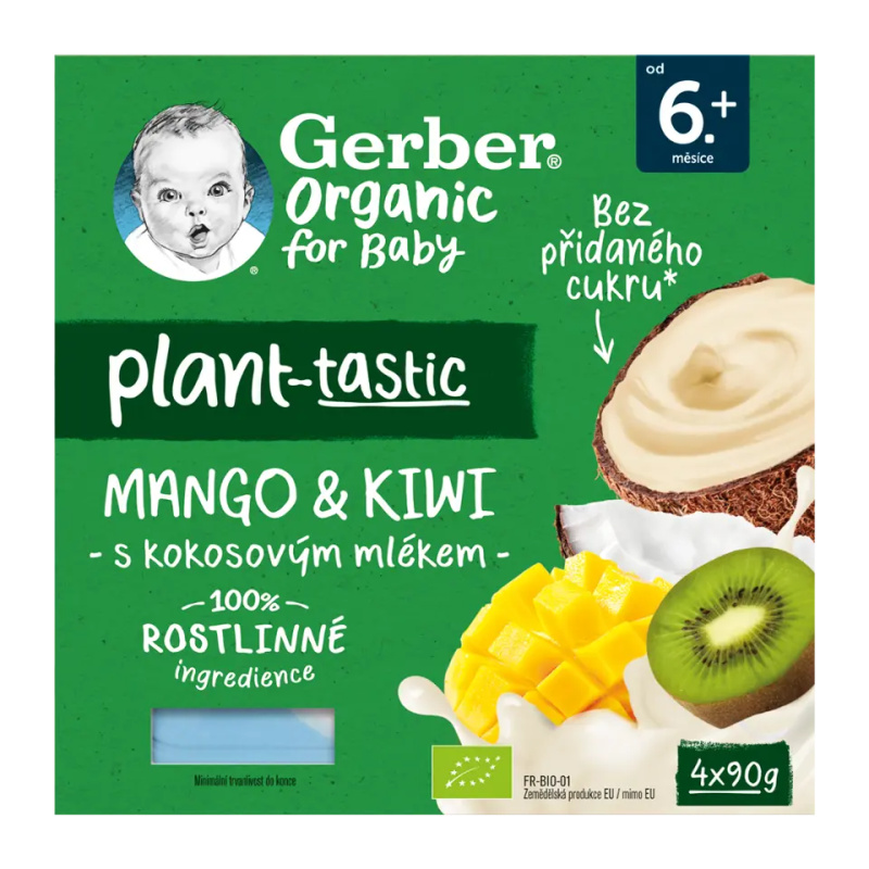 Gerber Rostlinný dezert mango a kiwi s kokosovým mlékem 360 g
