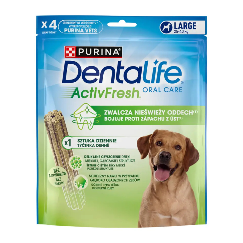 Purina Tyčinky pro velké psy DentaLife Activfresh Large 142 g