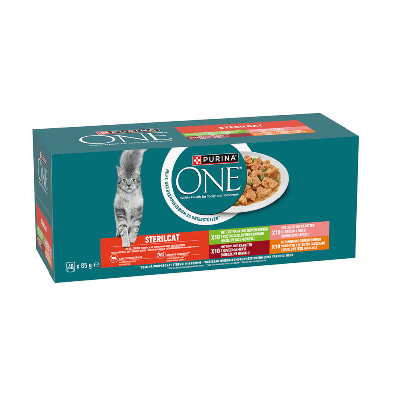Purina ONE Sterilcat Lahodný výběr ve šťávě pro kočky (40×85 g)
