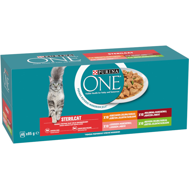 Purina ONE Sterilcat Lahodný výběr ve šťávě pro kočky (40×85 g)