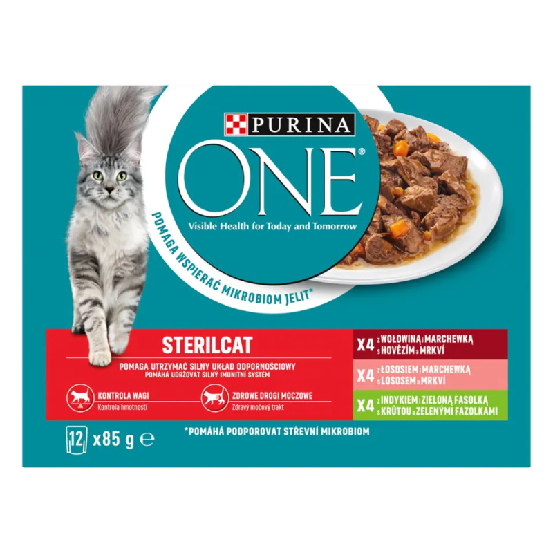 Purina One Kapsičky pro sterilizované kočky Sterilcat multipack 12 x 85 g