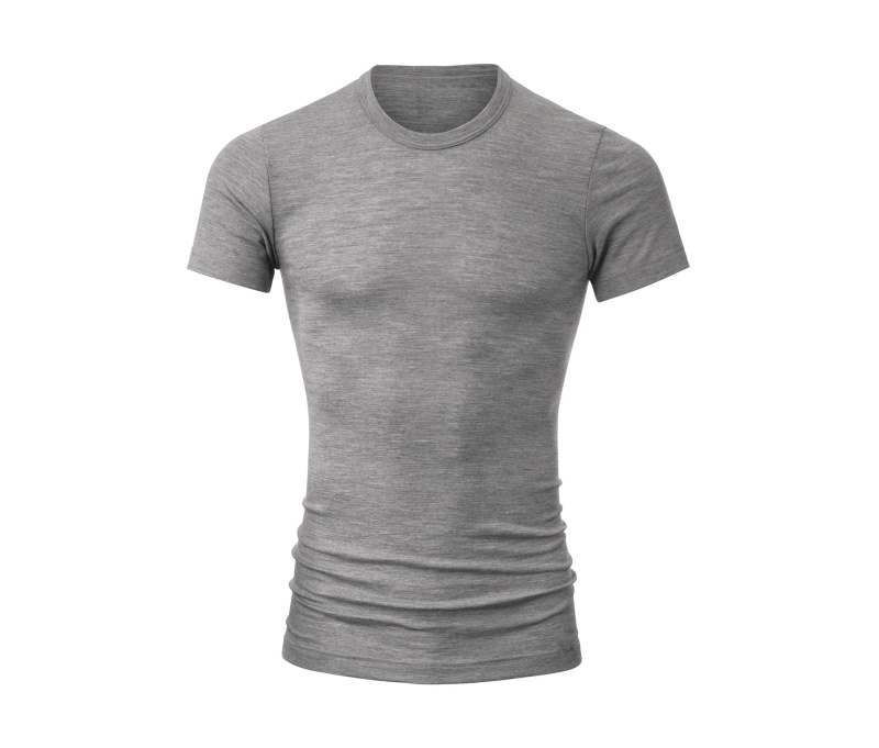 Tričko CALIDA »Wool & Silk«, platin melé