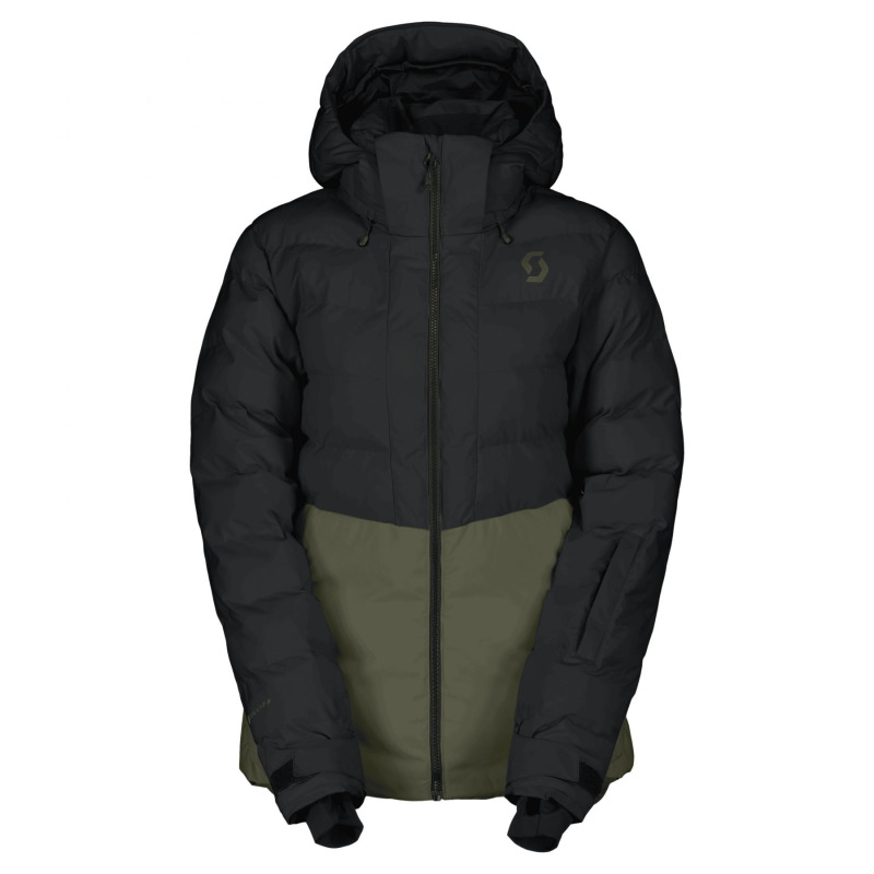 Scott Ultimate Warm, dámská péřová bunda, tmavě zelená/černá