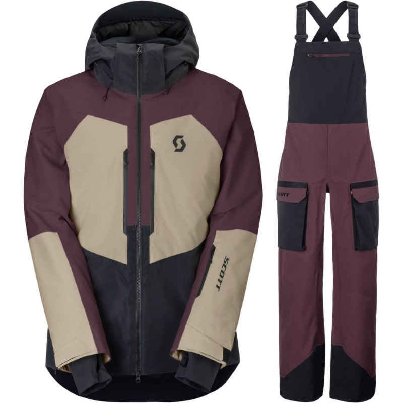 Scott Ultimate Dryo Lyžařská sada, pánská, cocoa red/béžová/červená/černá