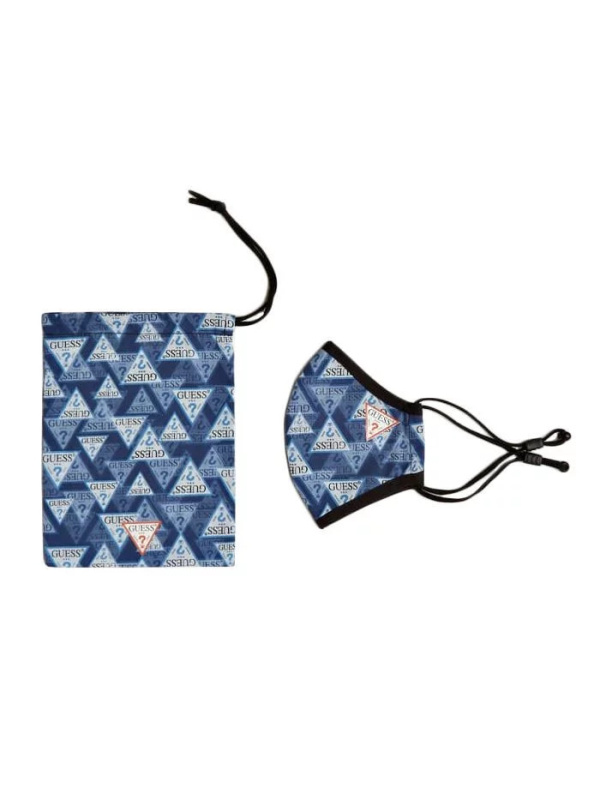 Bavlněná unisex rouška W0YZ14WDXC0-P0TR modrobílá - Guess UNI modro-bílá