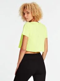 Dámské tričko E02I01JA911 FLYL neonově žlutá - GUESS neon žlutá S