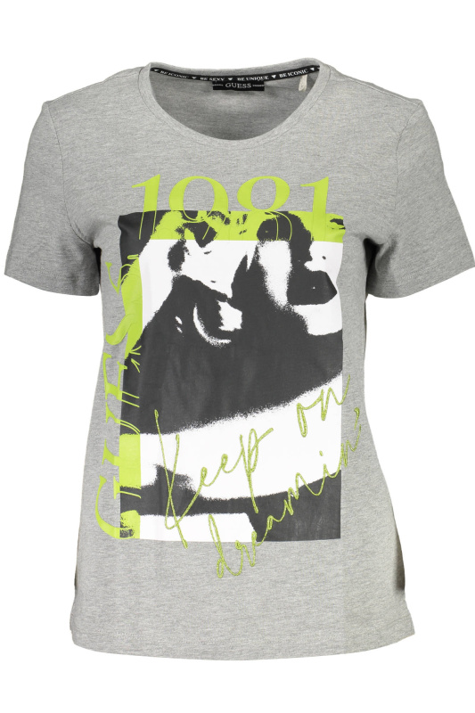 Guess šedé tričko Placed Print - Dámské
