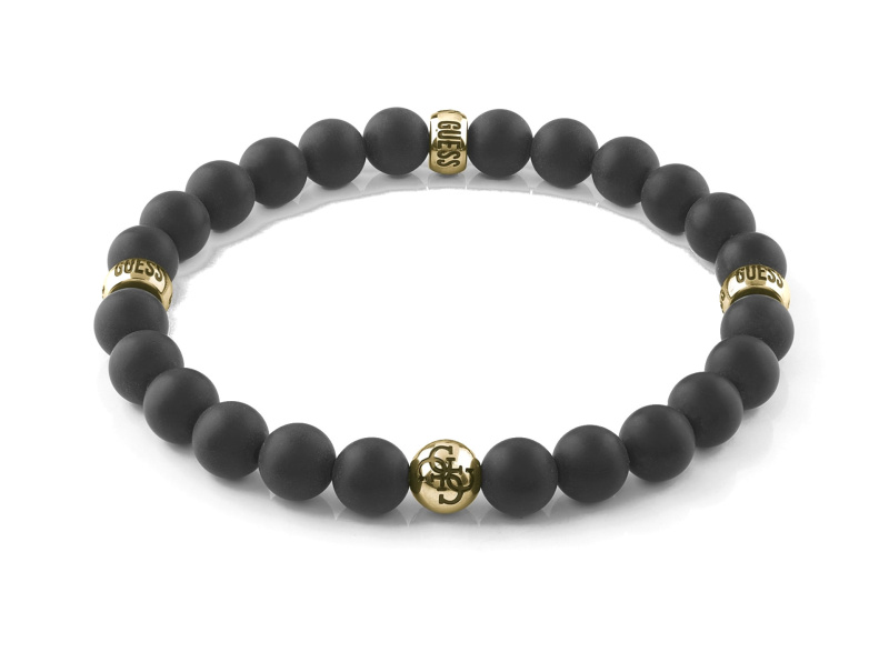 Guess pánský černý náramek