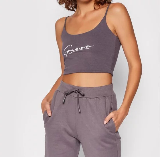 Dámský crop top O1BA10KASI1 - G9A6 - Šedofialová - Guess Šedá fialová S