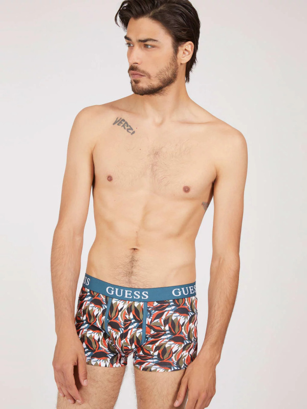 Pánské trenýrky U1BG05K6YW1 P50F oranžová/modrá/ barevná - GUESS XL vícebarevná