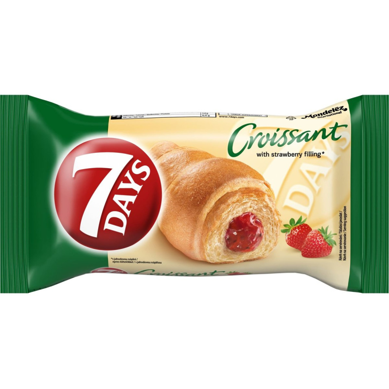 7Days Croissant s jahodovou náplní