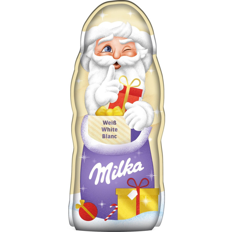Milka Mikulášská dutá figurka z bílé čokolády