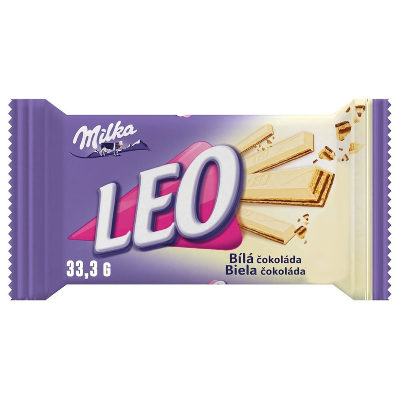 Milka Tyčinka Leo s oplatkami v bílé čokoládě