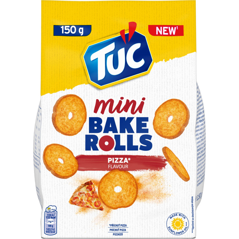 Tuc mini Bake Rolls - slané krekry - pizza, 150 g