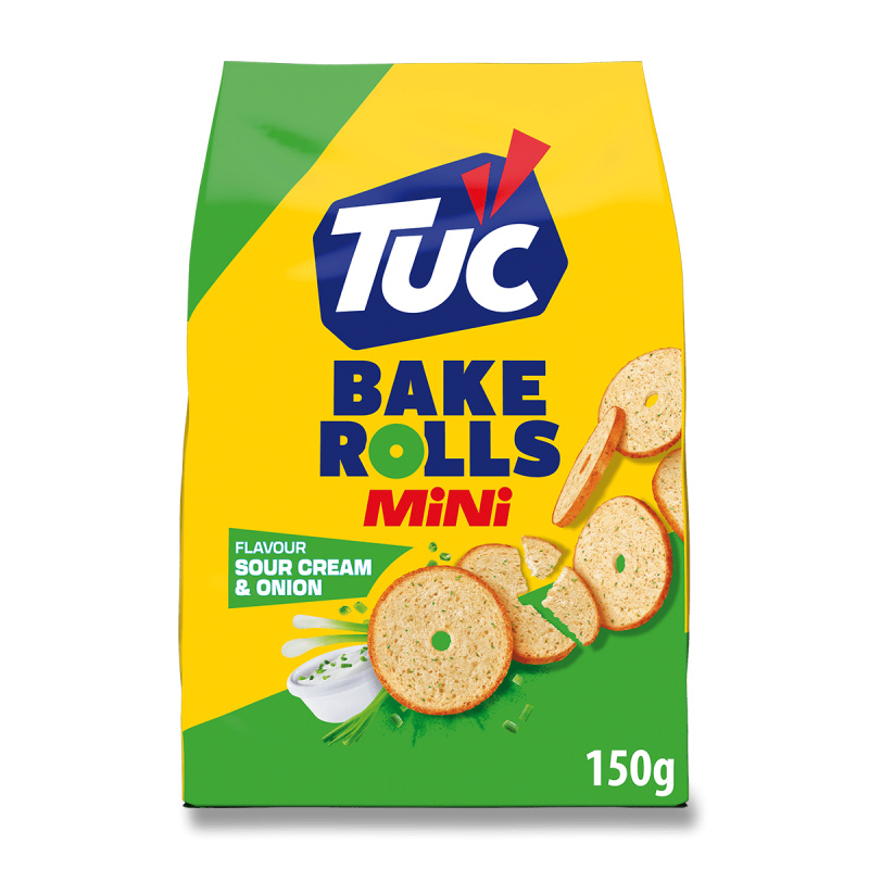 Slané krekry Tuc Bake Rolls mini - smetana, cibule, 150g