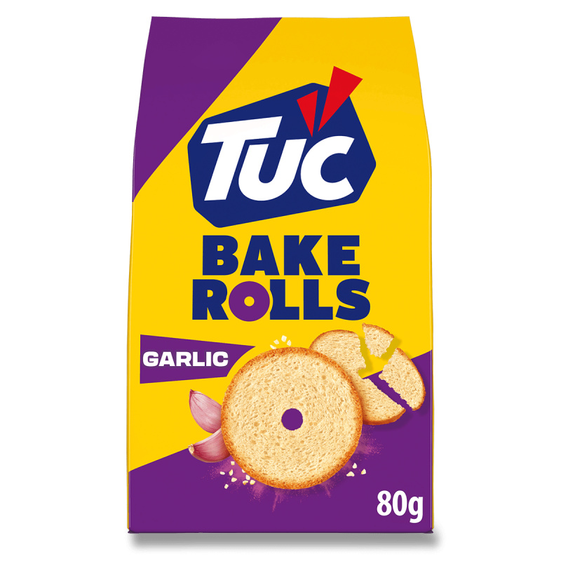Tuc Bake Rolls - slané krekry - česnek, 80 g