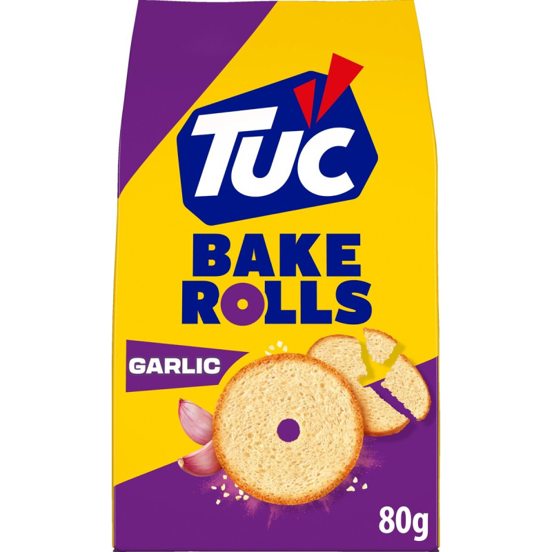 Tuc Bake Rolls - slané krekry - česnek, 80 g