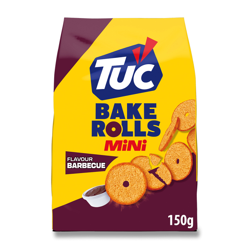 Slané krekry Tuc Bake Rolls mini - barbecue, 150g