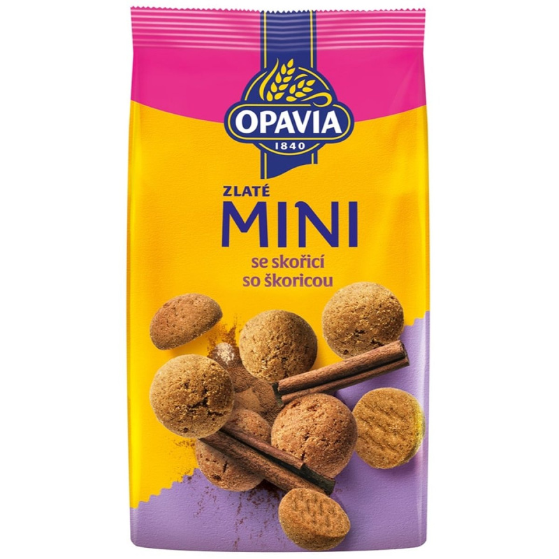 Opavia sušenky Zlaté mini se skořicí