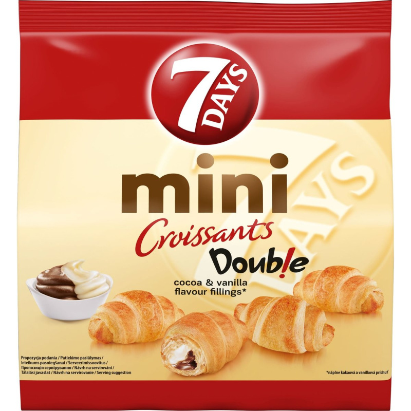 7Days Croissanty mini s kakaovou náplní a vanilkovou příchutí