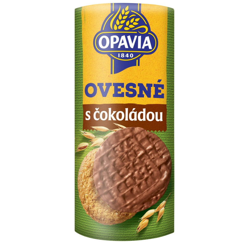 Opavia sušenky Zlaté Ovesné máčené v čokoládě