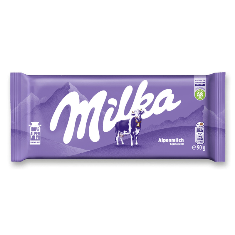 Milka - jemná čokoláda - Mléčná, 90 g