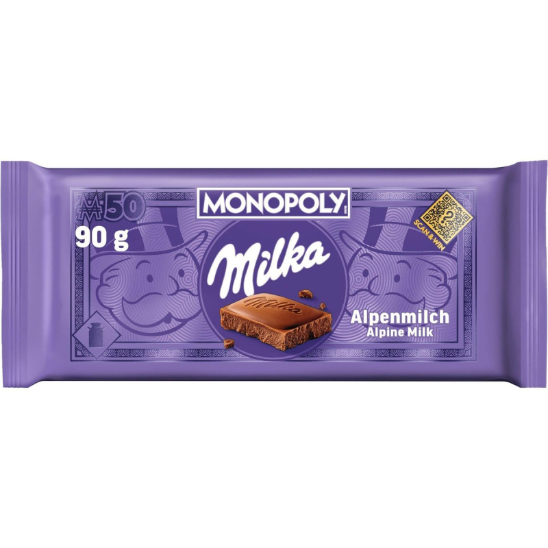 Milka - jemná čokoláda - Mléčná, 90 g