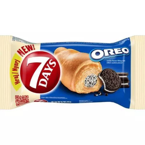 7Days Croissant Oreo s vanilkovým krémem a kousky sušenek