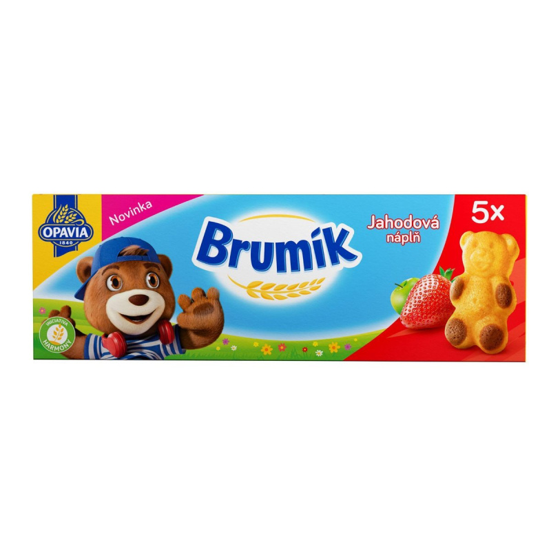 Opavia Brumík Jahodová náplň jemné pečivo