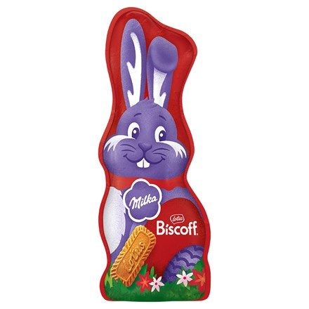 Milka Velikonoční zajíček čokoládová dutá figurka s příchuťí Biscoff