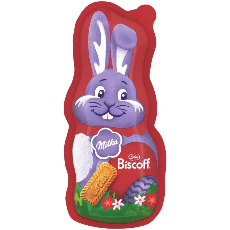 Milka Velikonoční zajíček čokoládová dutá figurka s příchuťí Biscoff