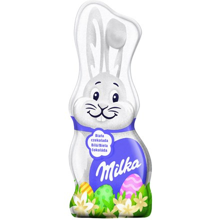 Milka Velikonoční zajíček dutá figurka z bílé čokolády