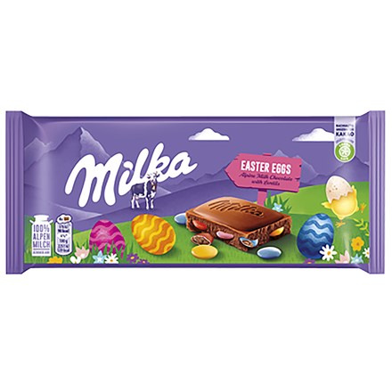 Milka Velikonoční mléčná čokoláda z alpského mléka s kakaovým dražé