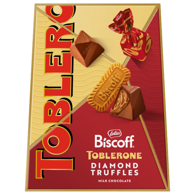 Toblerone Biscoff Diamond truffles Lanýže z mléčné čokolády