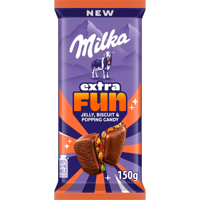 Milka Čokoláda Extra Fun sušenka a želé