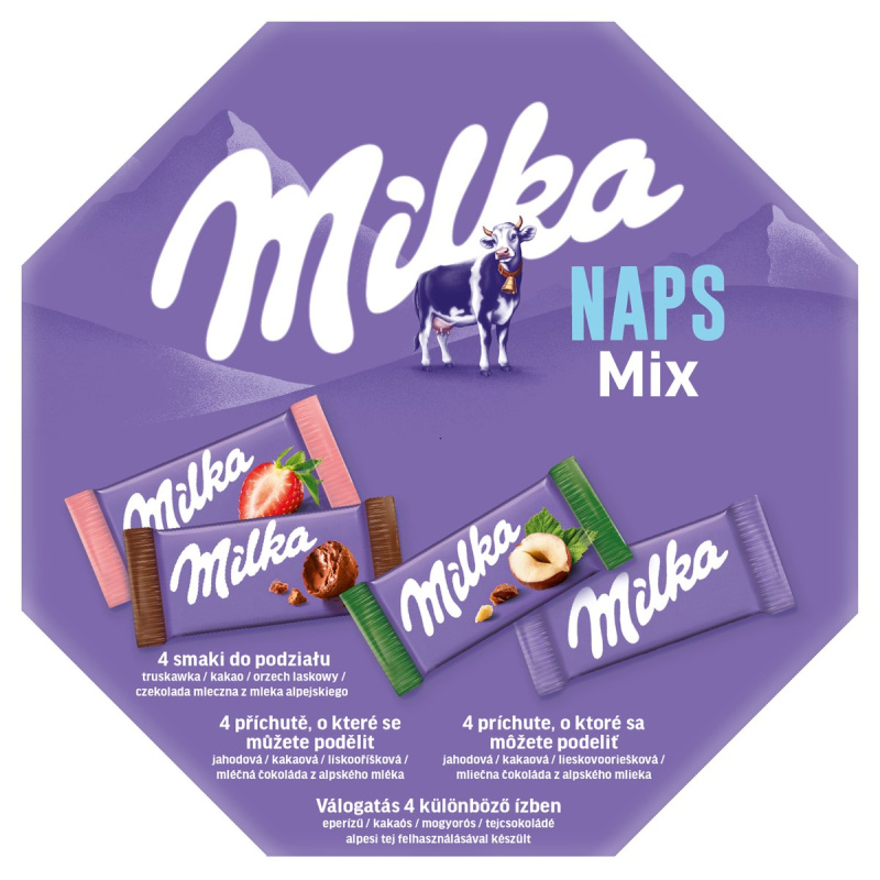 Milka Singles Mix - mini čokolády - mléčné, 138 g