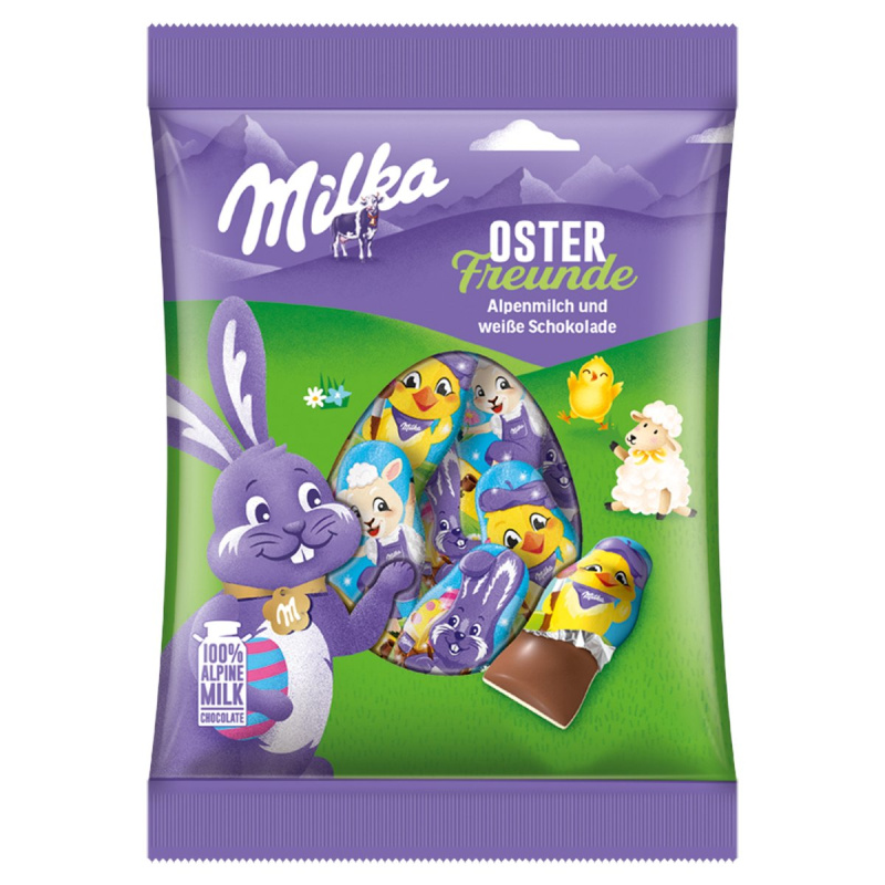 Milka Velikonoční čokoládové mini figurky plněné mléčným krémem