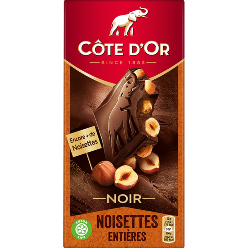 Côte d´Or hořká čokoláda s celými lískovými oříšky