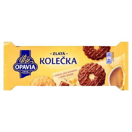 Opavia sušenky Zlaté Kolečka s máslovou příchutí polomáčené