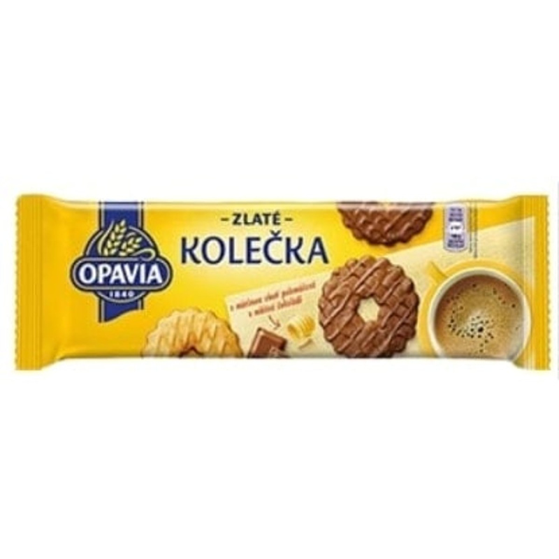 Opavia sušenky Zlaté Kolečka s máslovou příchutí polomáčené